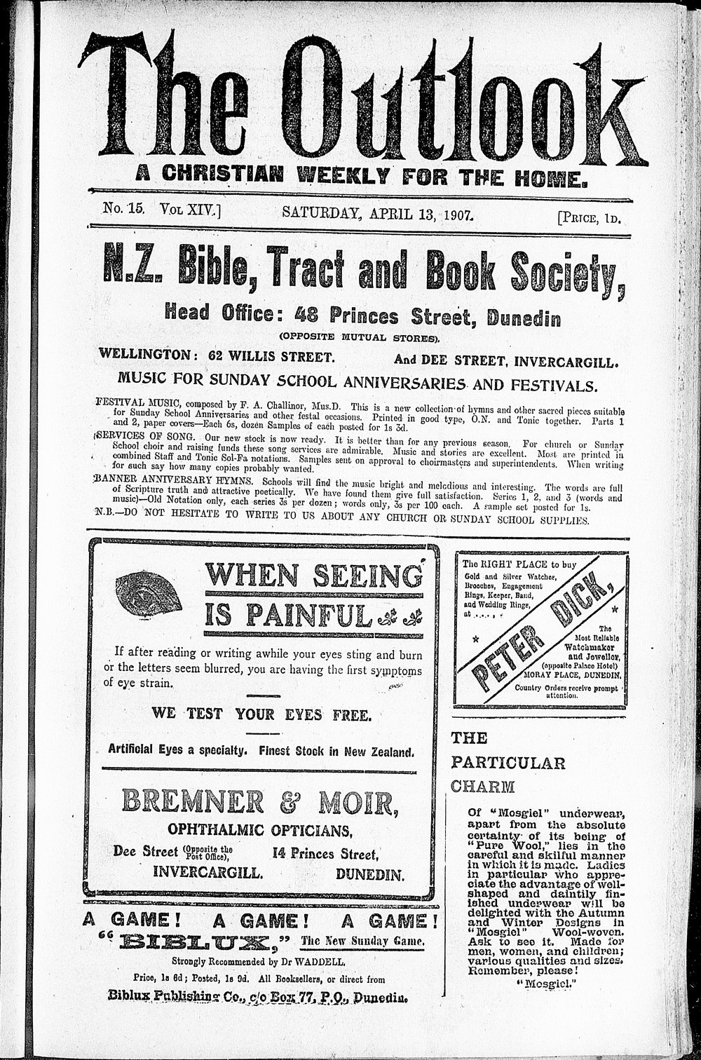 The Outlook: 13th April 1907