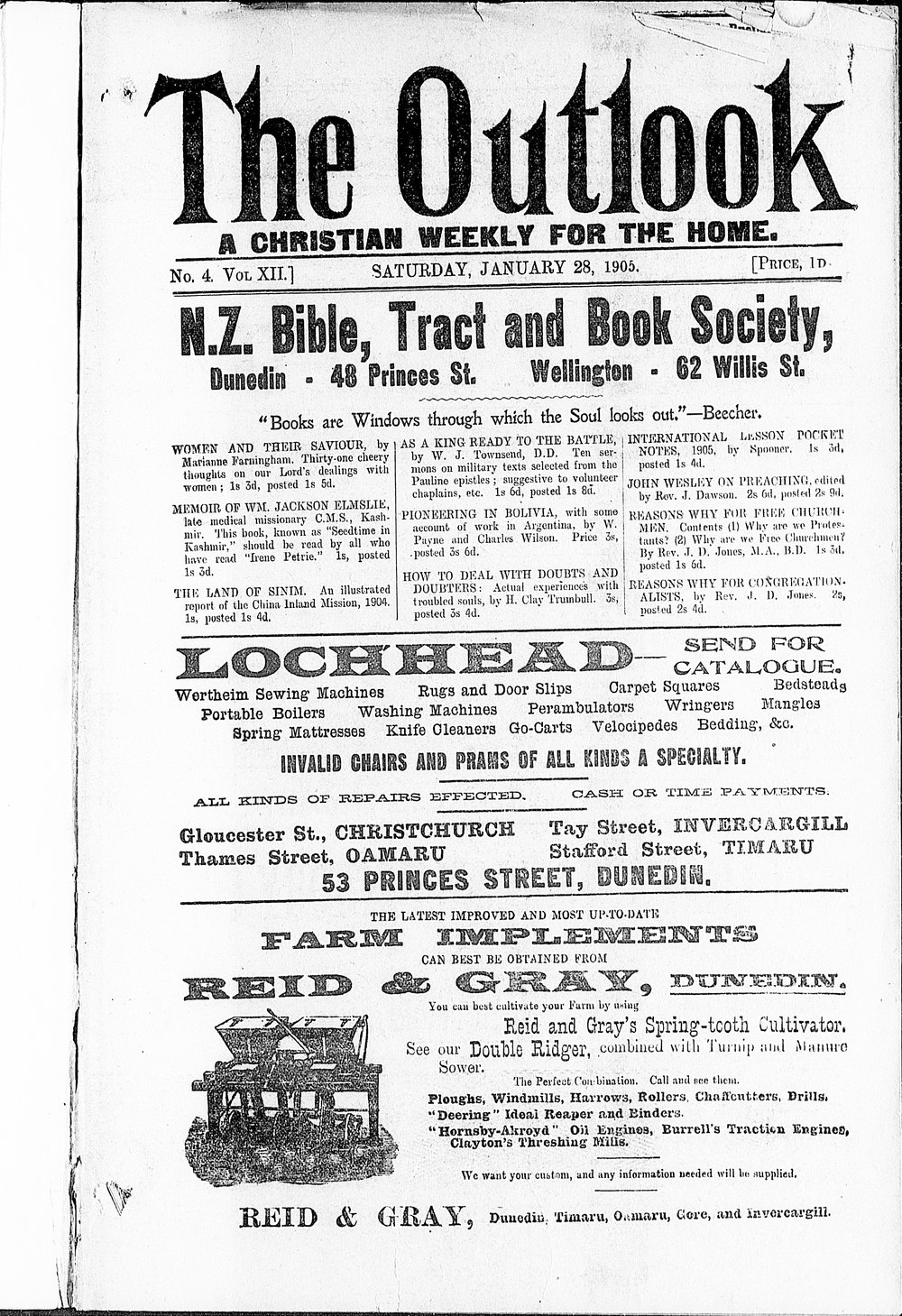 The Outlook: 28th January 1905