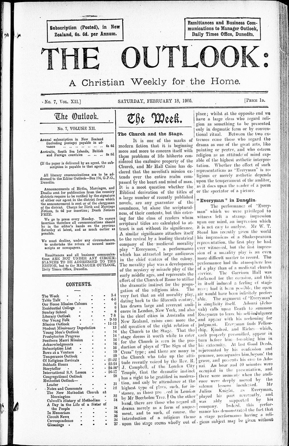 The Outlook: 18th February 1905