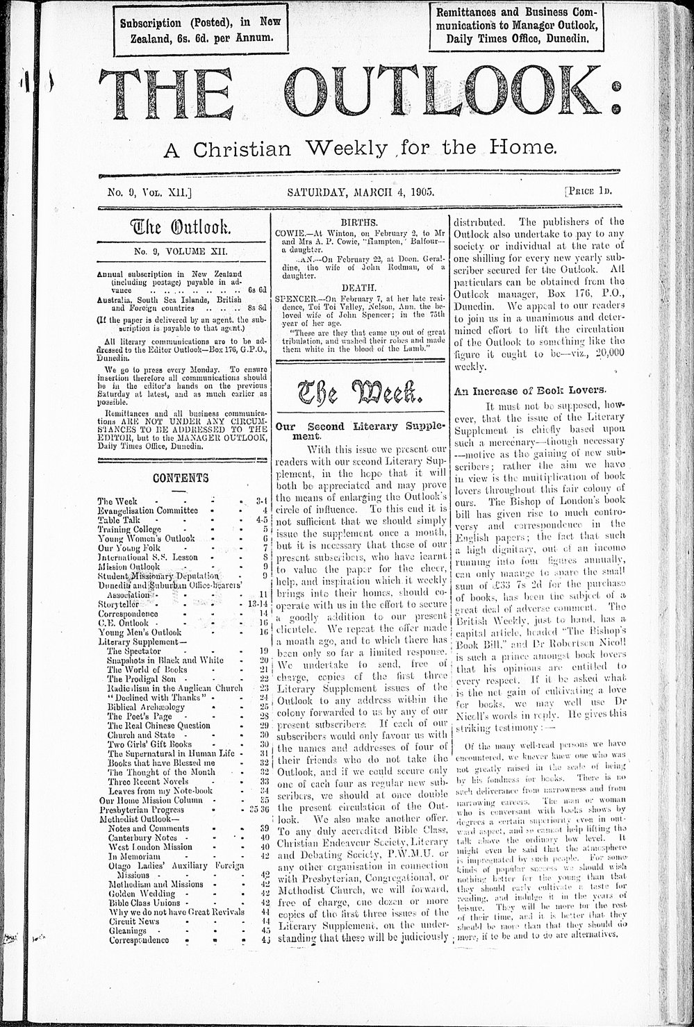 The Outlook: 4th March 1905