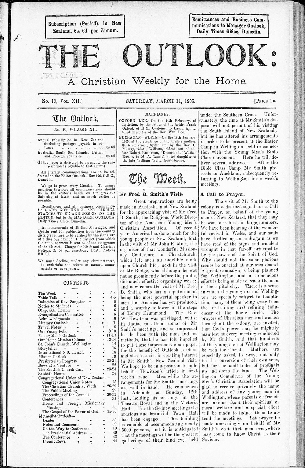 The Outlook: 11th March 1905