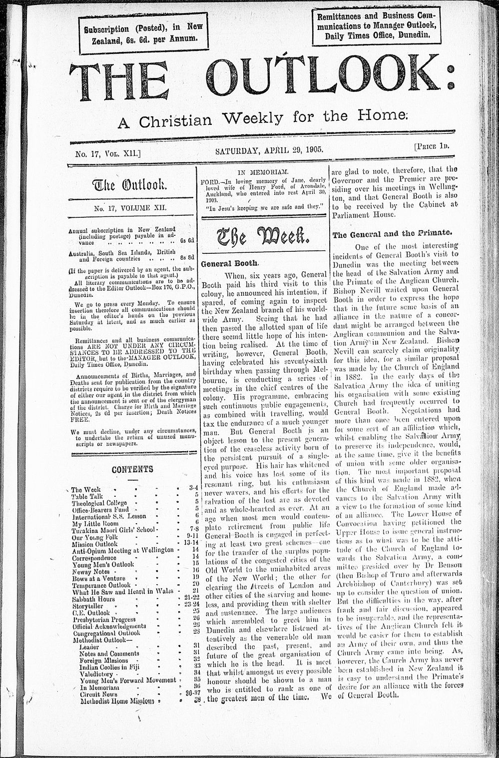 The Outlook: 29th April 1905