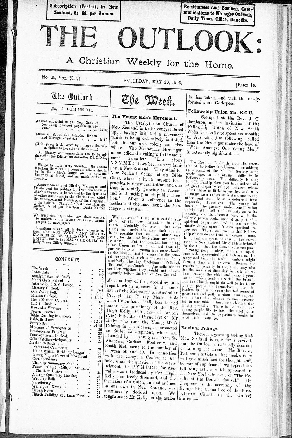 The Outlook: 20th May 1905