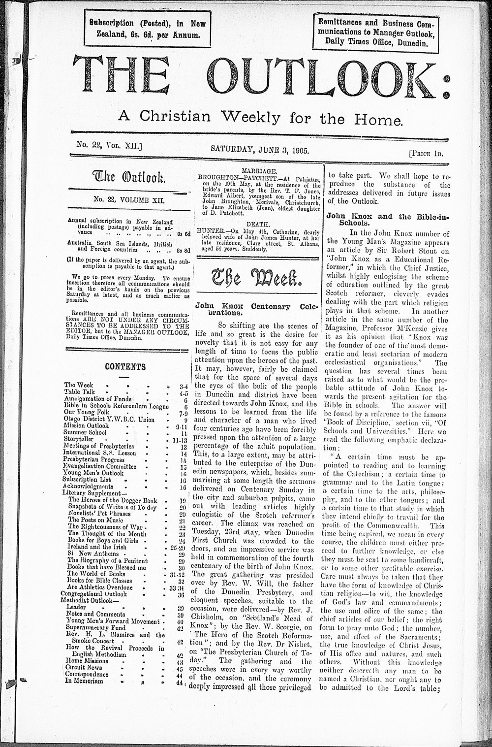 The Outlook: 3rd June 1905