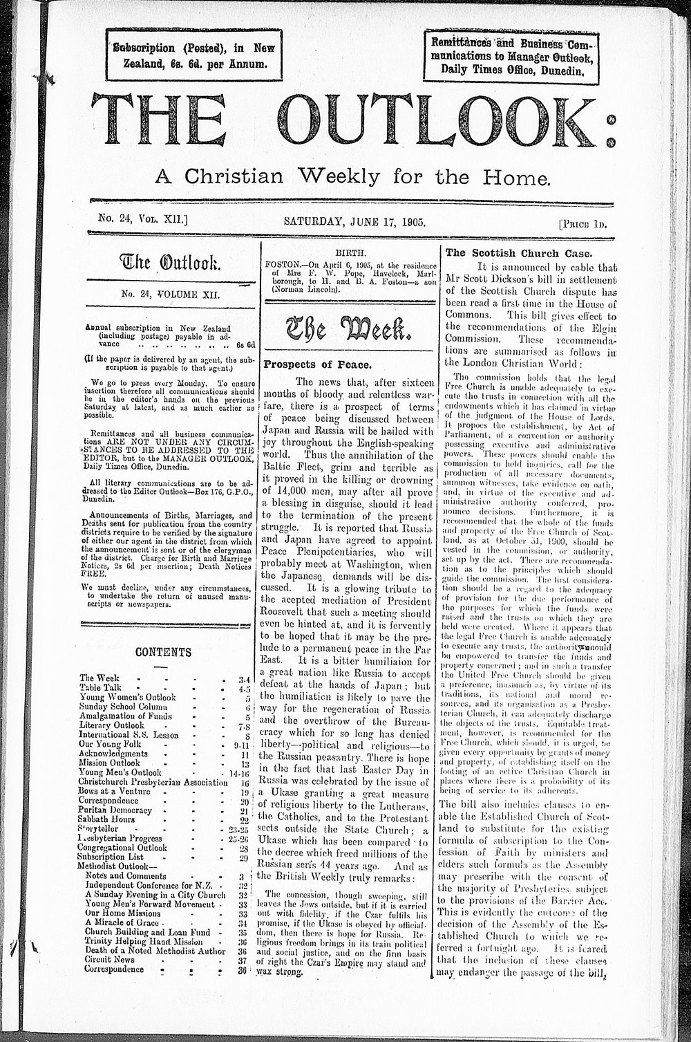 The Outlook: 17th June 1905