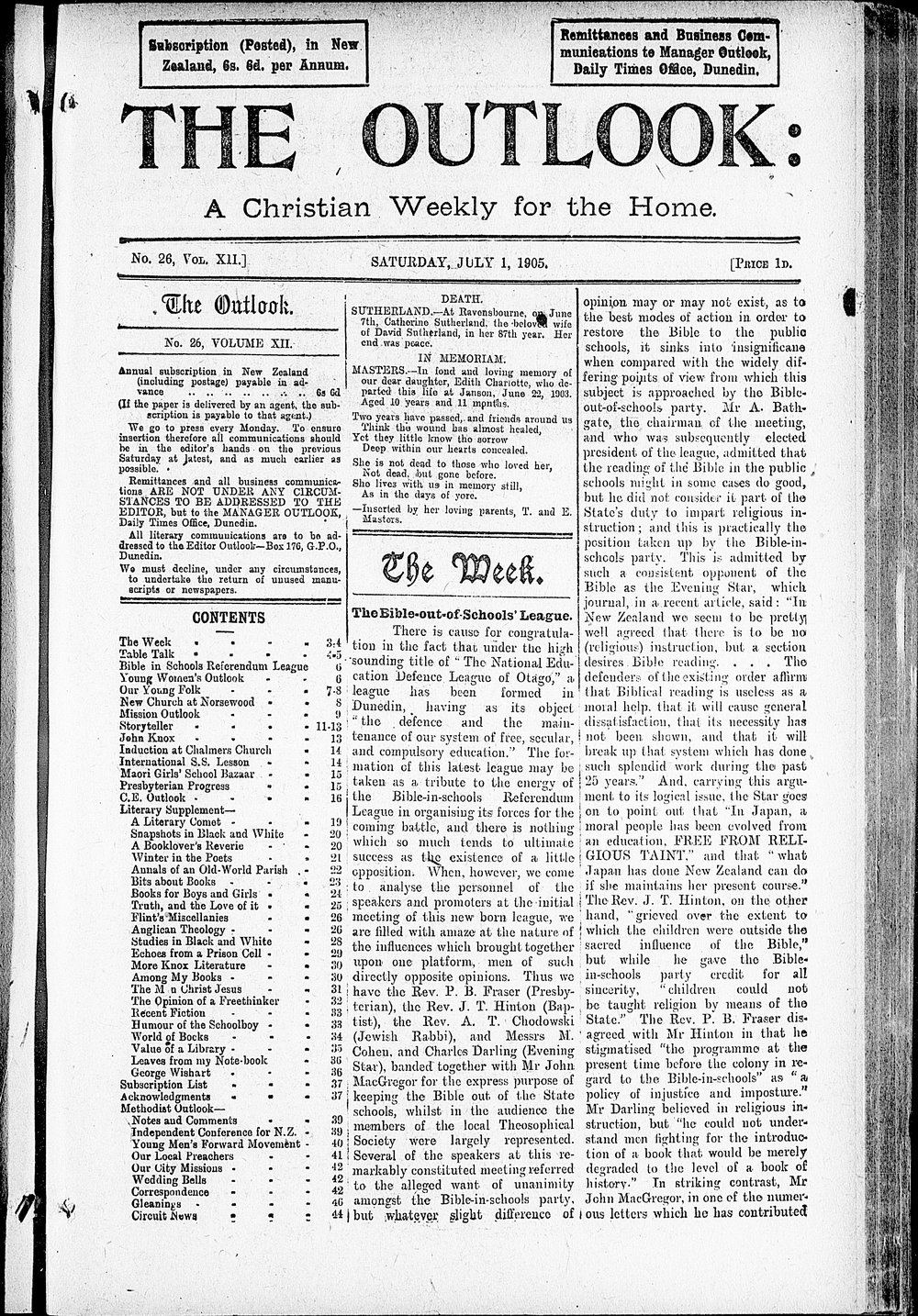 The Outlook: 1st July 1905