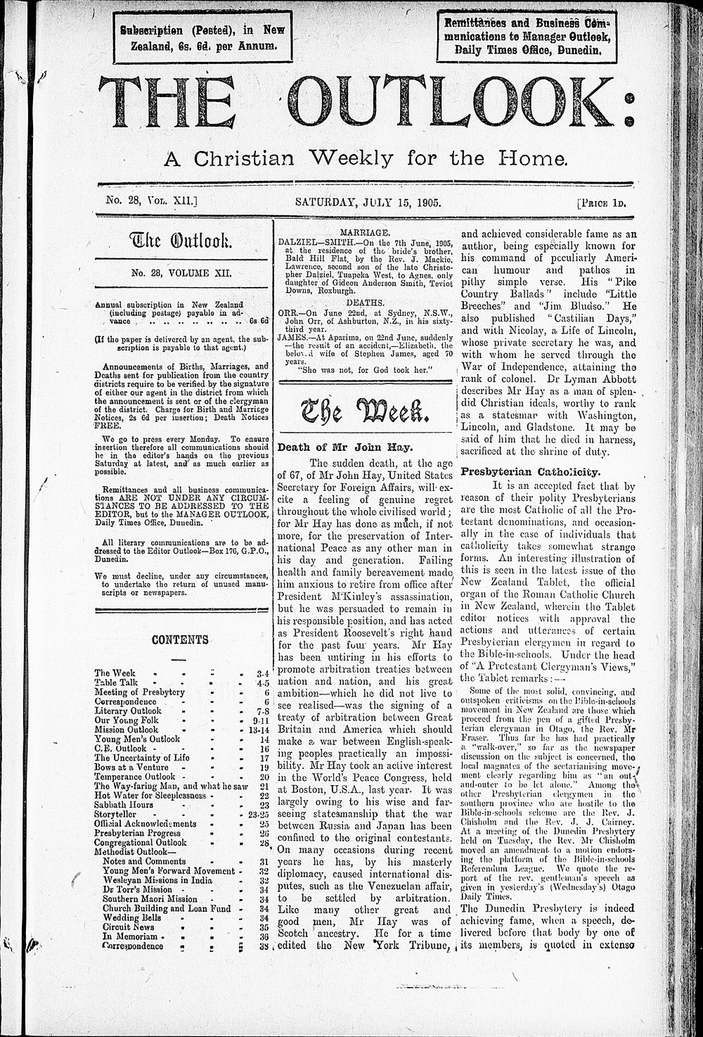 The Outlook: 15th July 1905