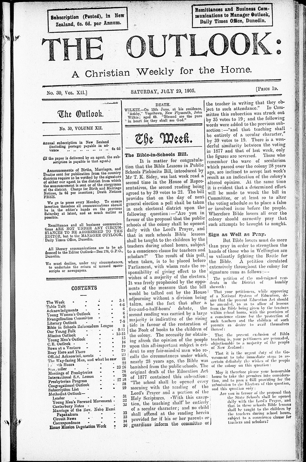 The Outlook: 29th July 1905