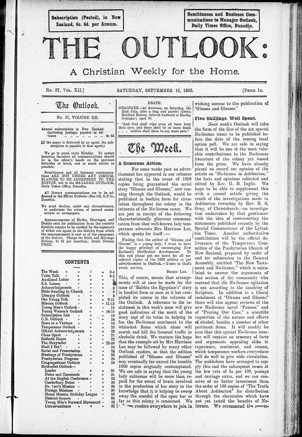 The Outlook: 16th September 1905