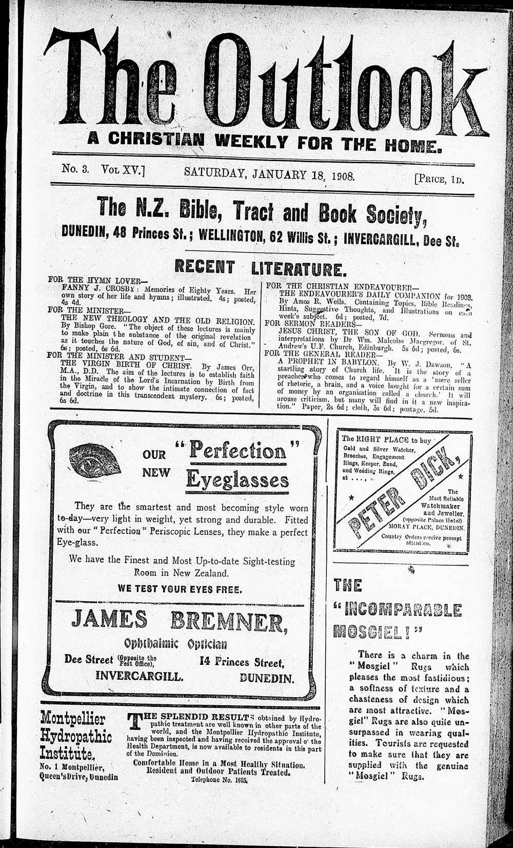 The Outlook: 18th January 1908