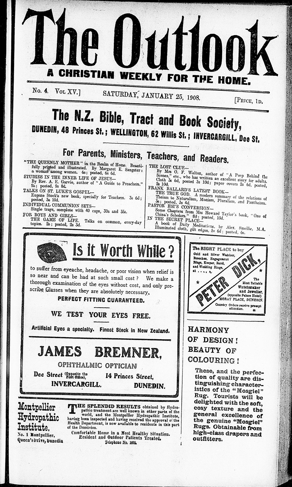 The Outlook: 25th January 1908