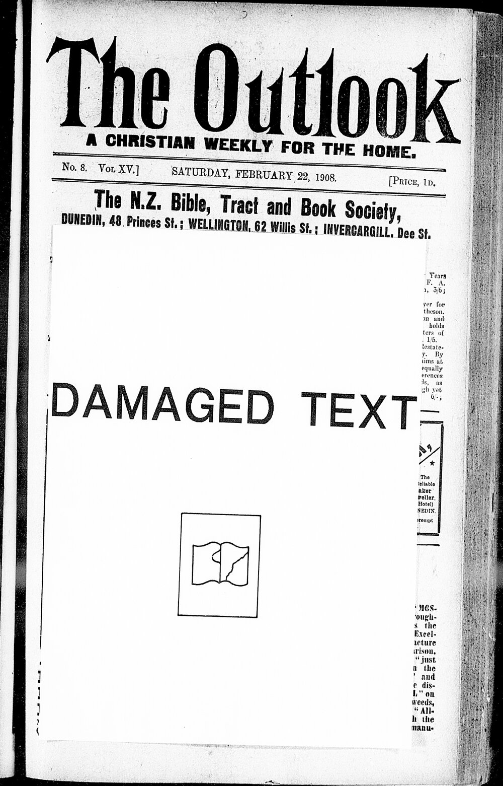 The Outlook: 22nd February 1908