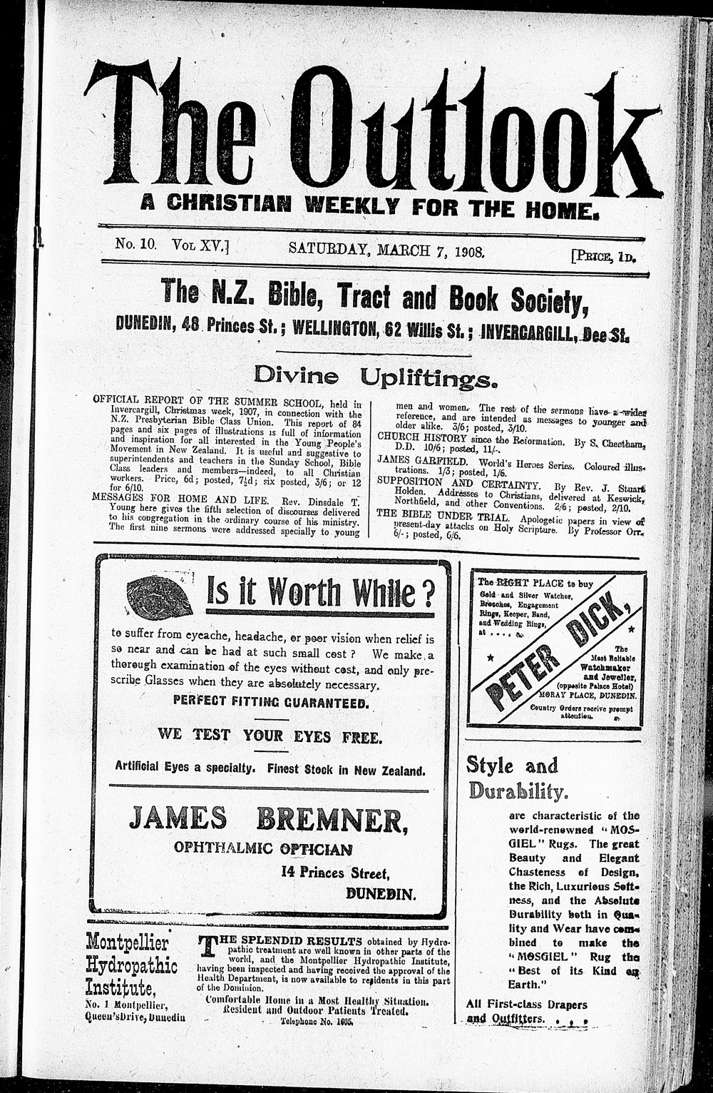 The Outlook: 7th March 1908