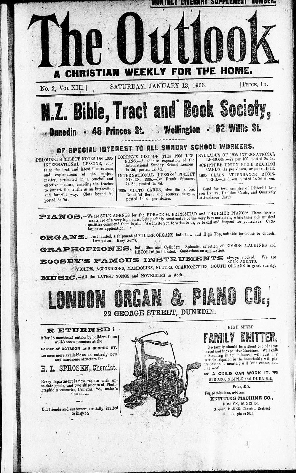 The Outlook: 13th January 1906