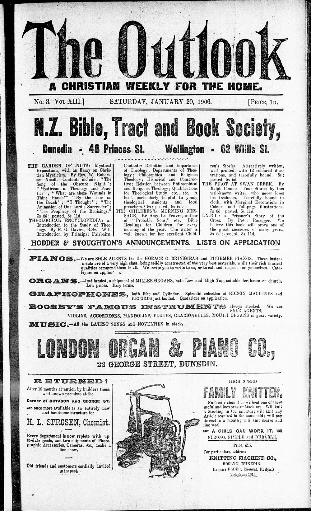 The Outlook: 20th January 1906