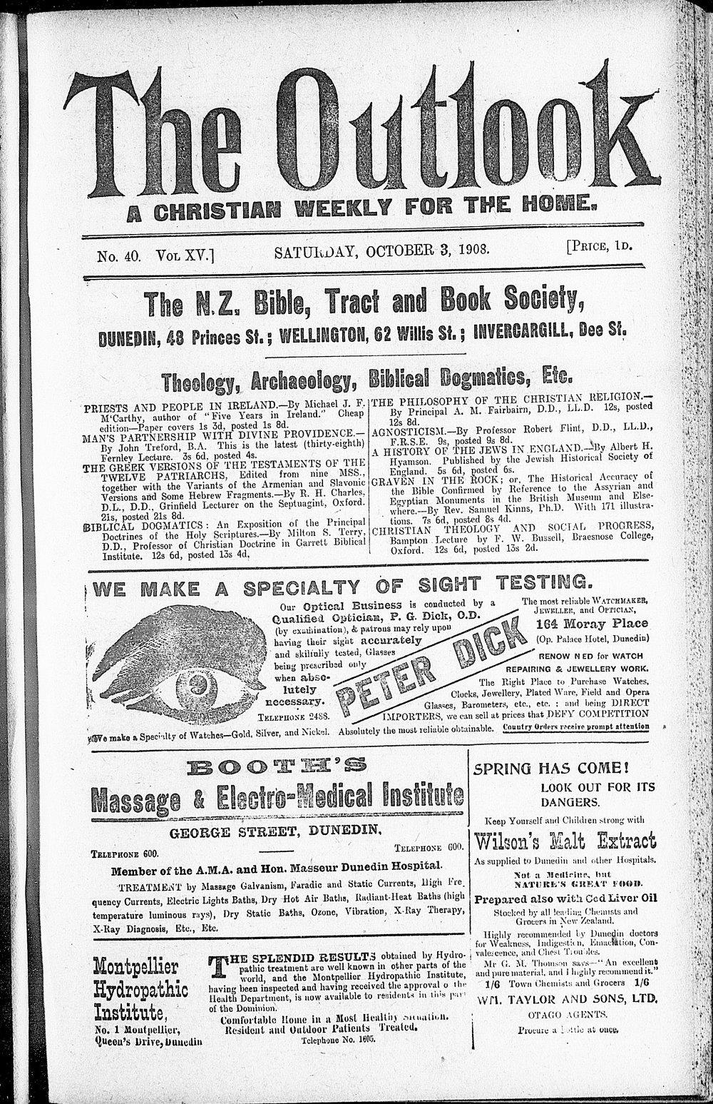 The Outlook: 3rd October 1908