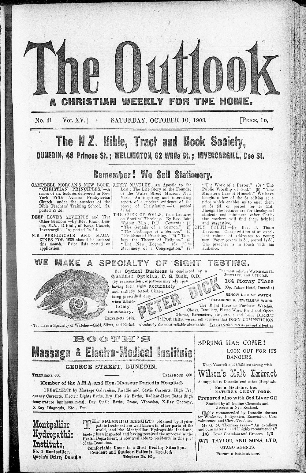 The Outlook: 10th October 1908