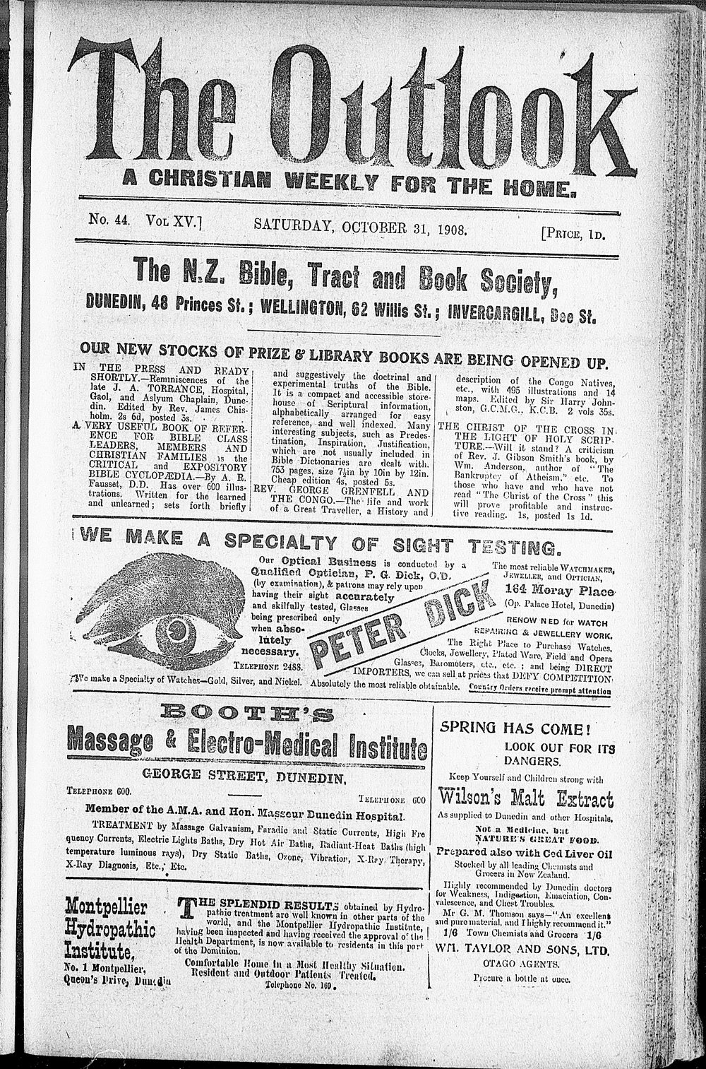 The Outlook: 31st October 1908