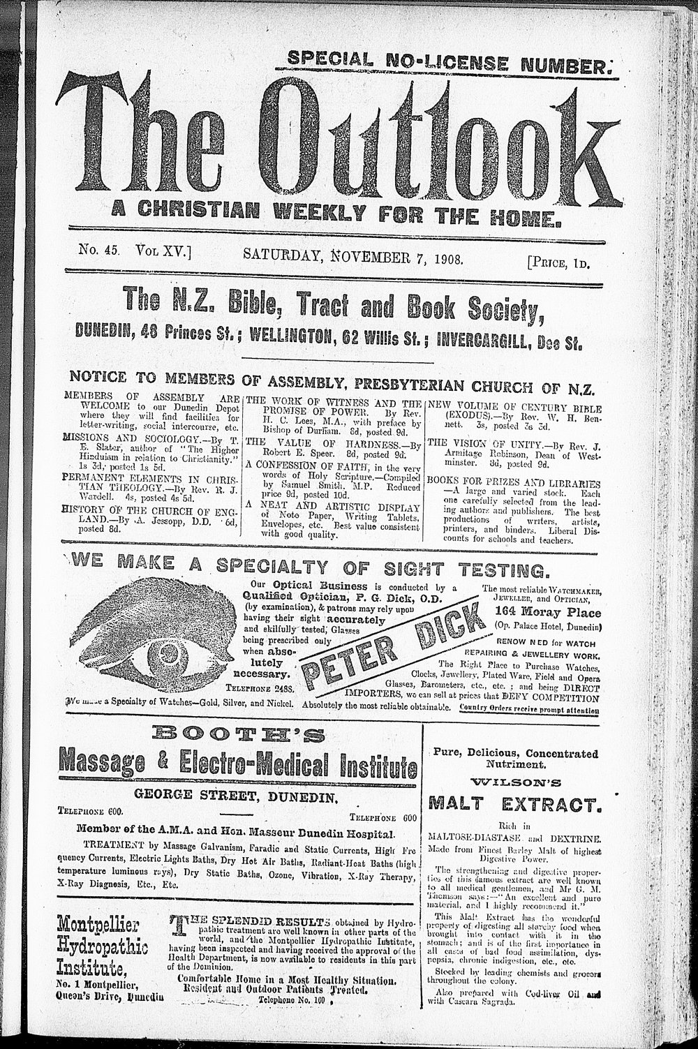 The Outlook: 7th November 1908