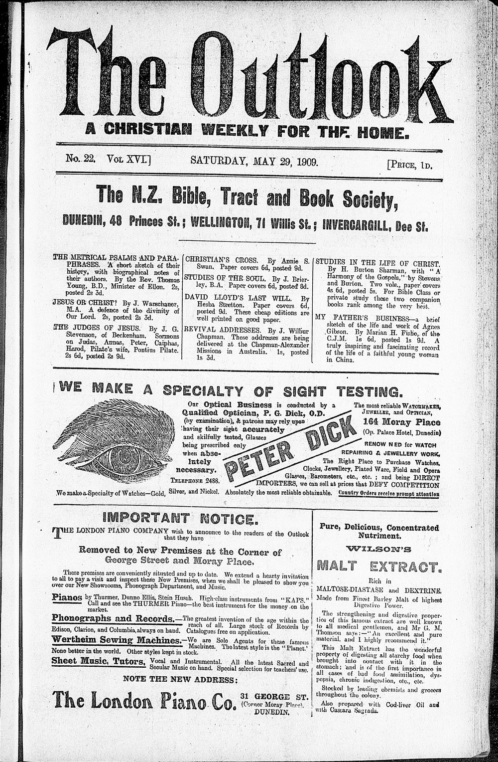 The Outlook: 29th May 1909