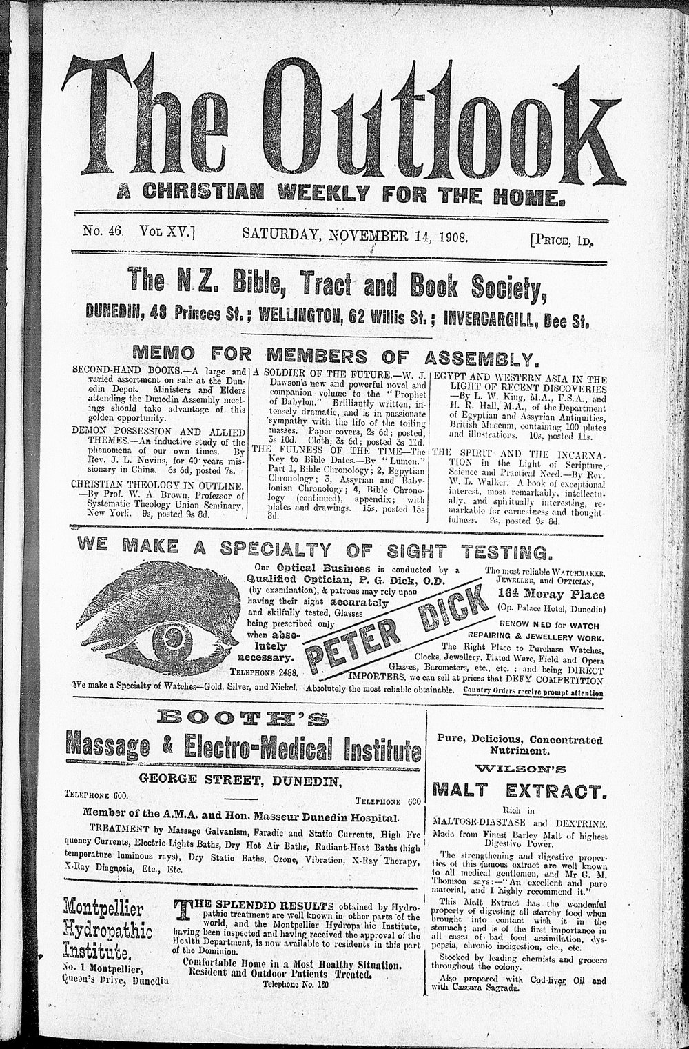 The Outlook: 14th November 1908