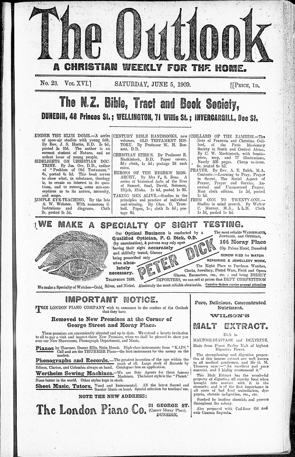 The Outlook: 5th June 1909