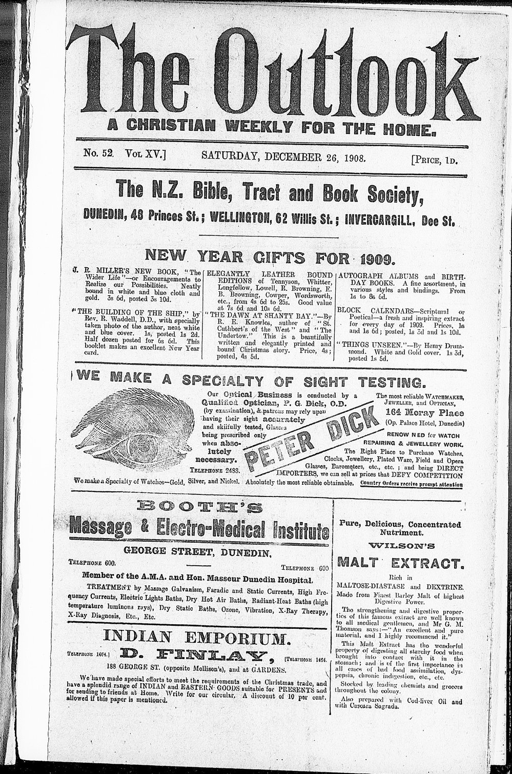 The Outlook: 26th December 1908