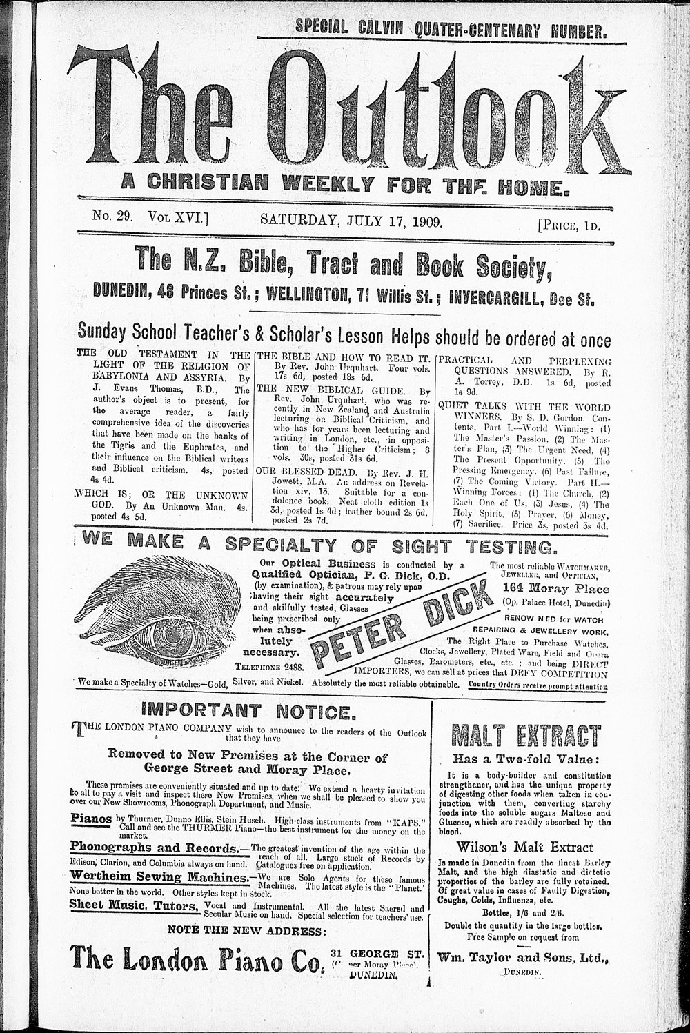 The Outlook: 17th July 1909