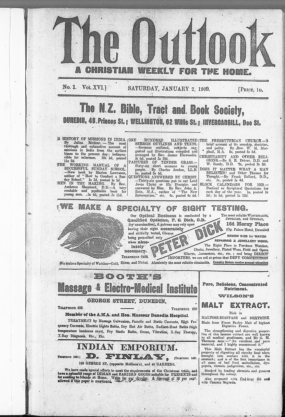The Outlook: 2nd January 1909