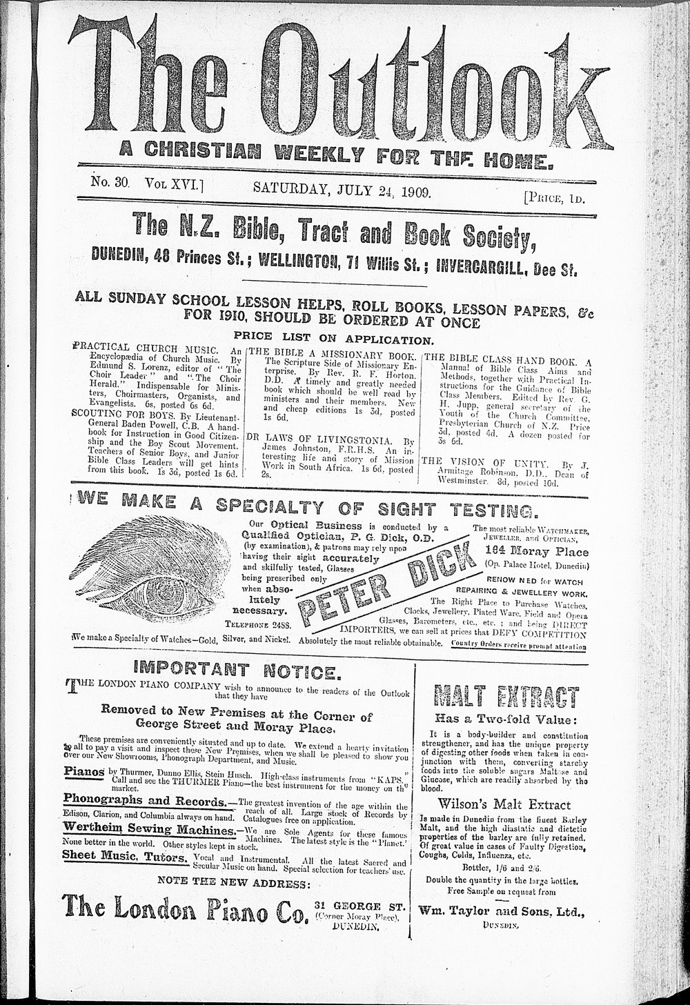 The Outlook: 24th July 1909