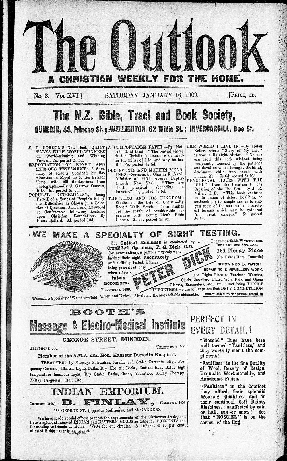 The Outlook: 16th January 1909