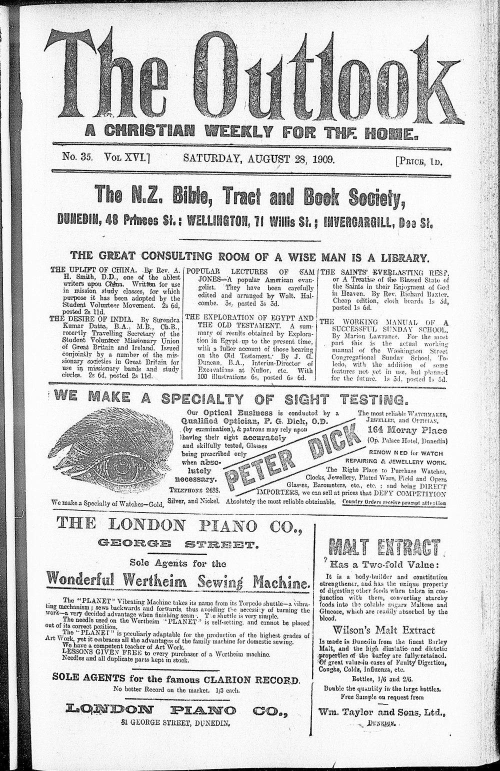 The Outlook: 28th August 1909