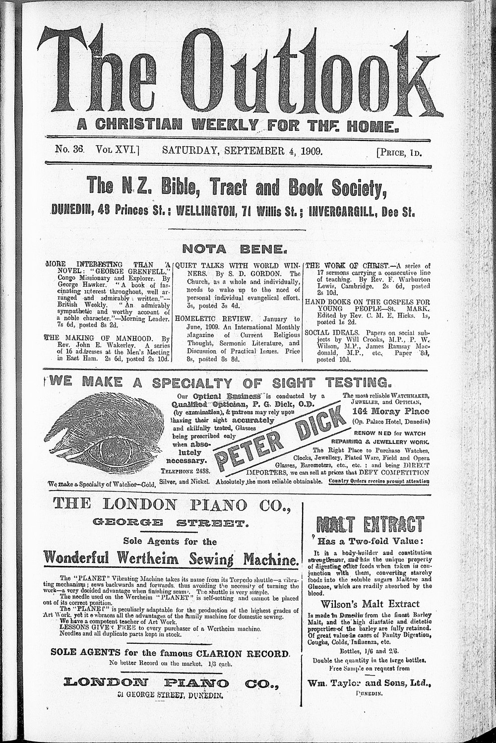 The Outlook: 4th September 1909