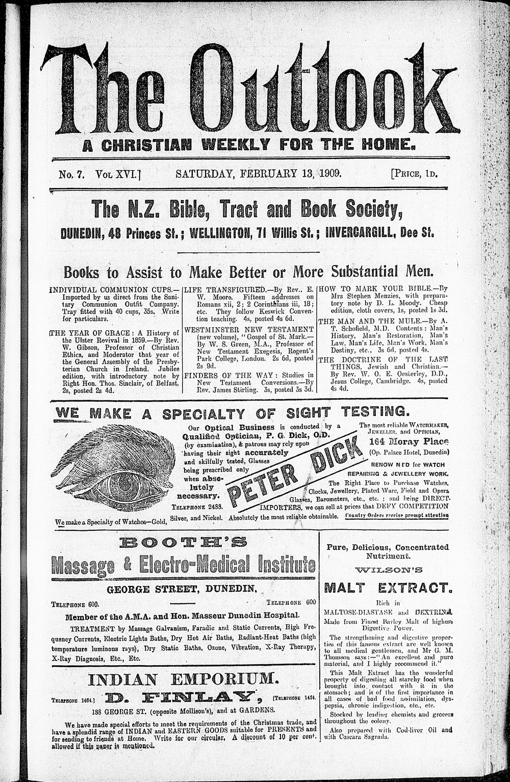 The Outlook: 13th February 1909