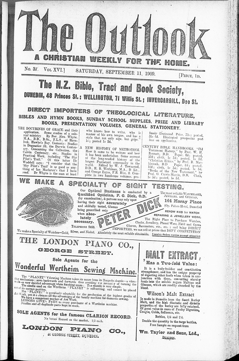 The Outlook: 11th September 1909