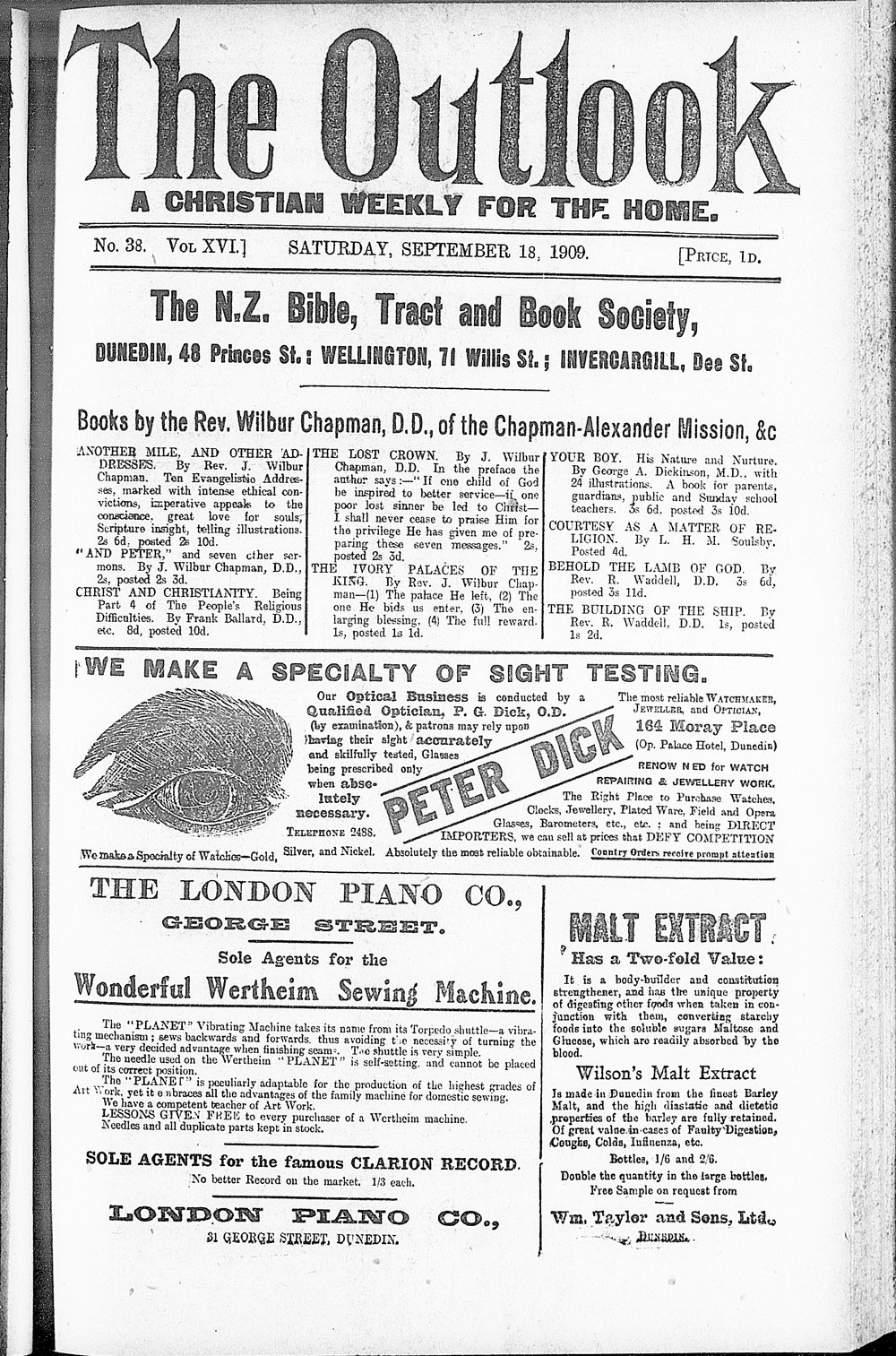 The Outlook: 18th September 1909