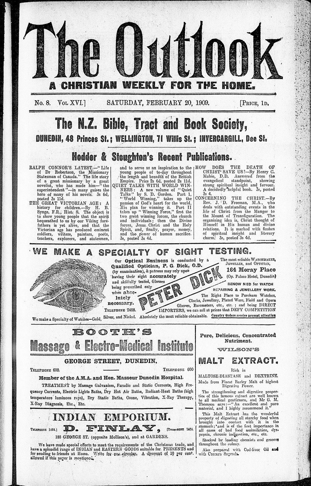 The Outlook: 20th February 1909