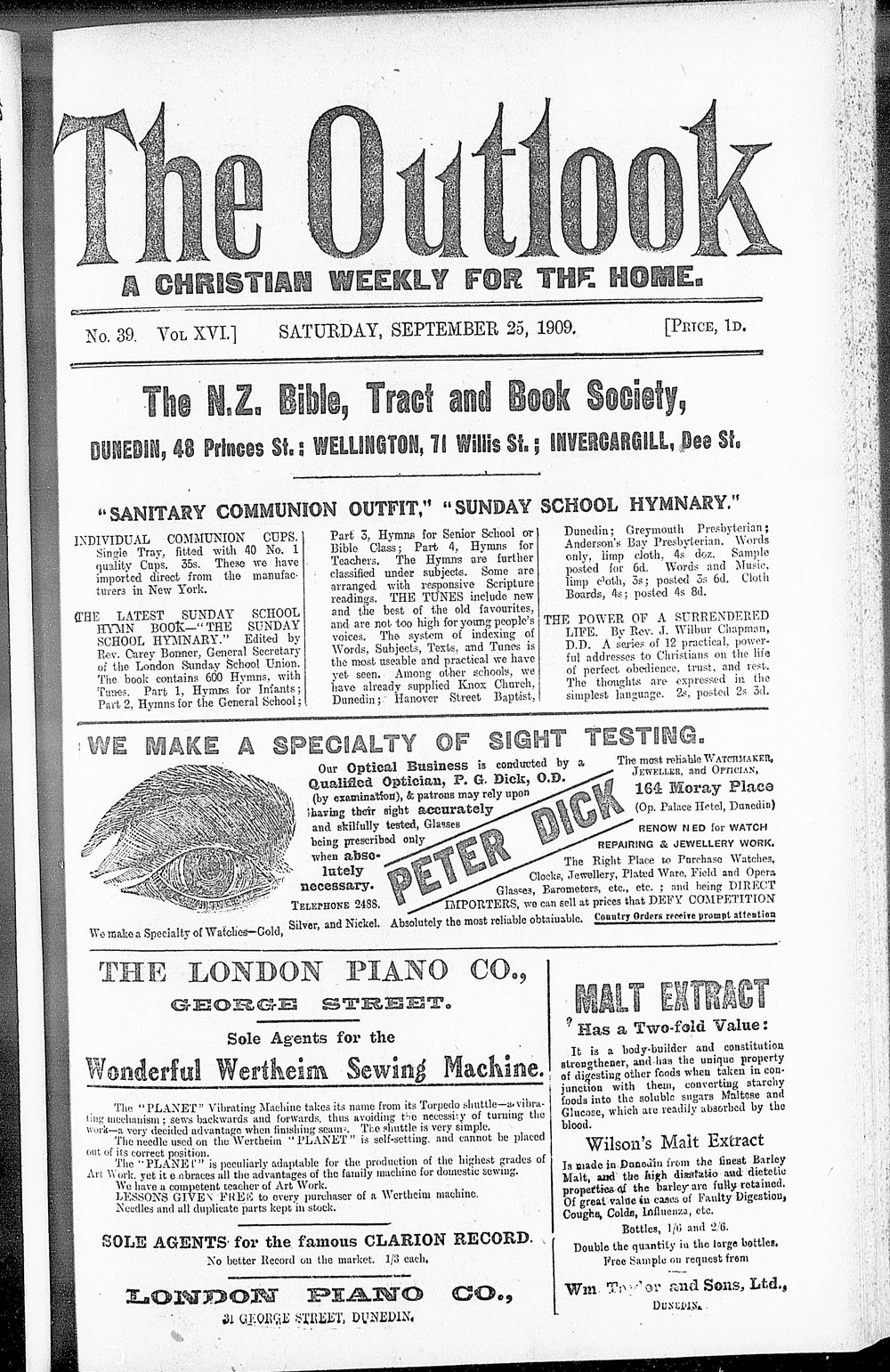 The Outlook: 25th September 1909