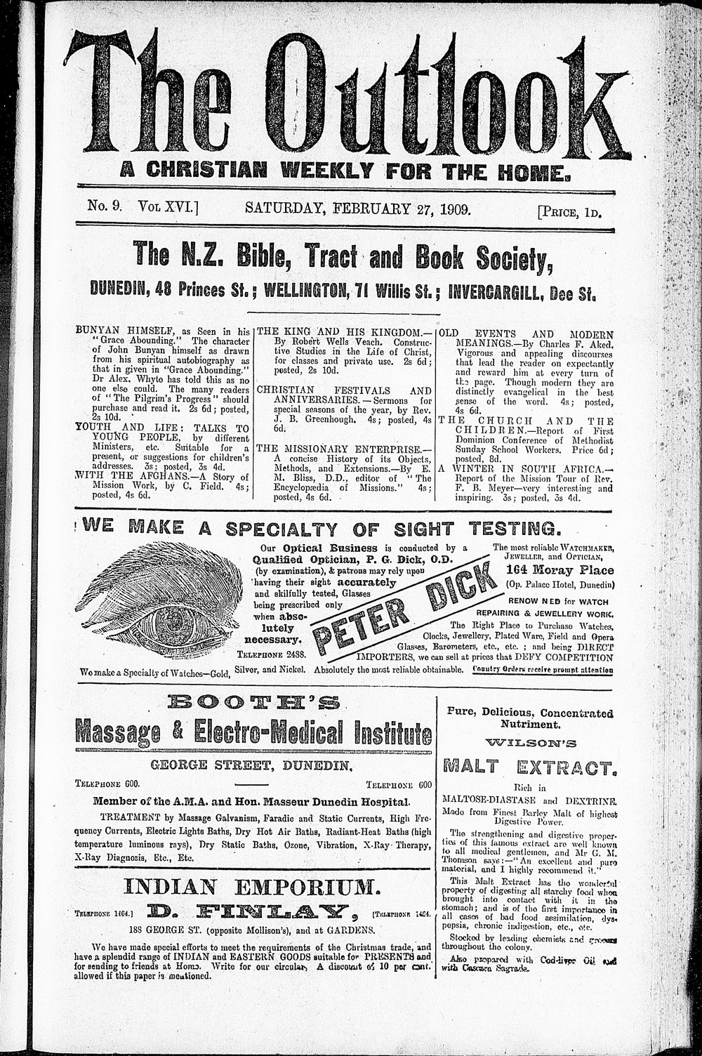 The Outlook: 27th February 1909