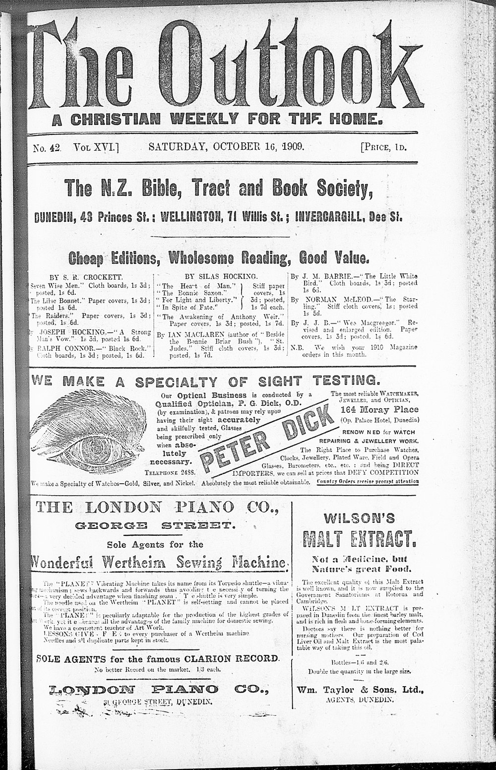 The Outlook: 16th October 1909