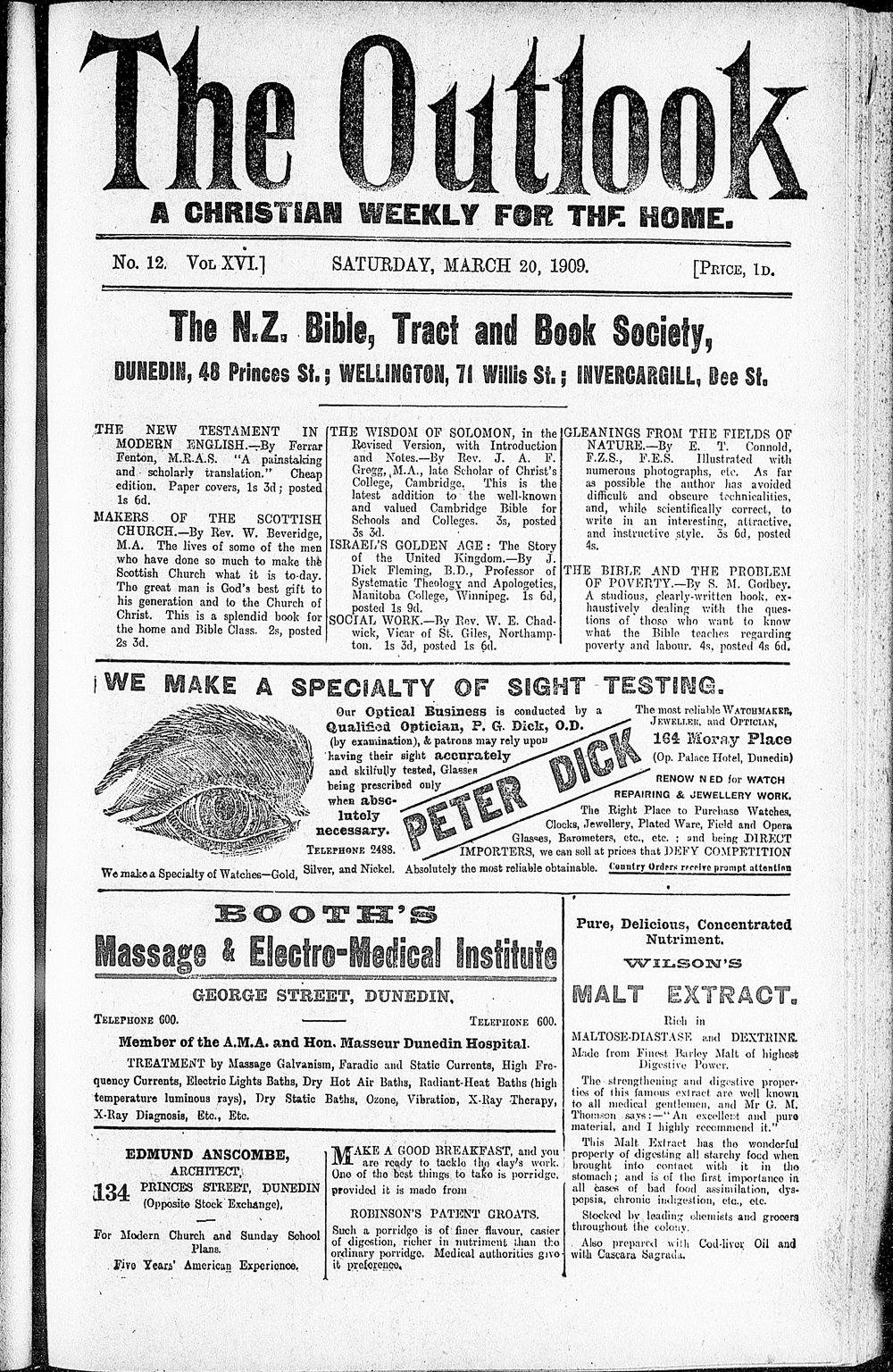 The Outlook: 20th March 1909