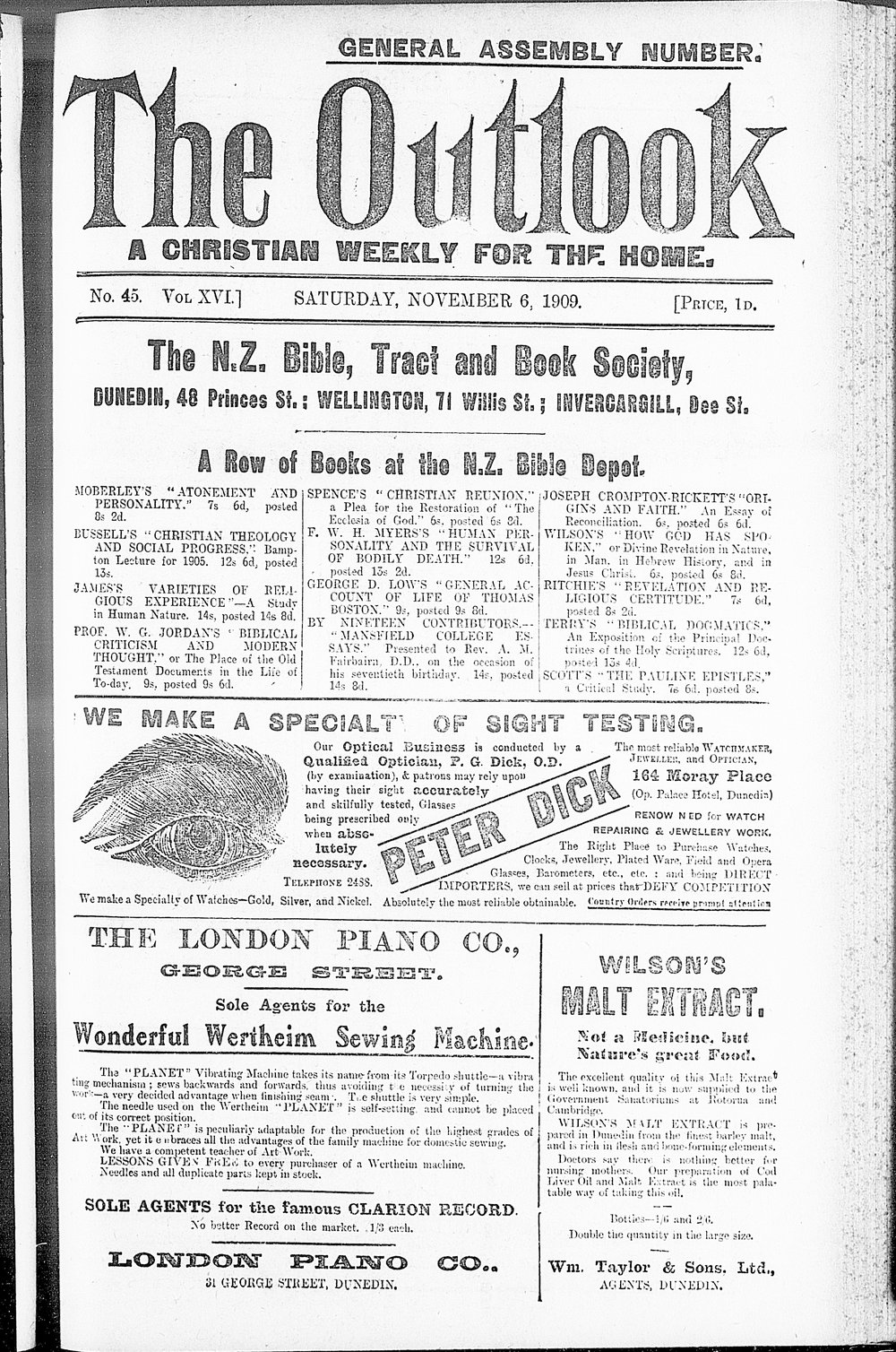 The Outlook: 6th November 1909