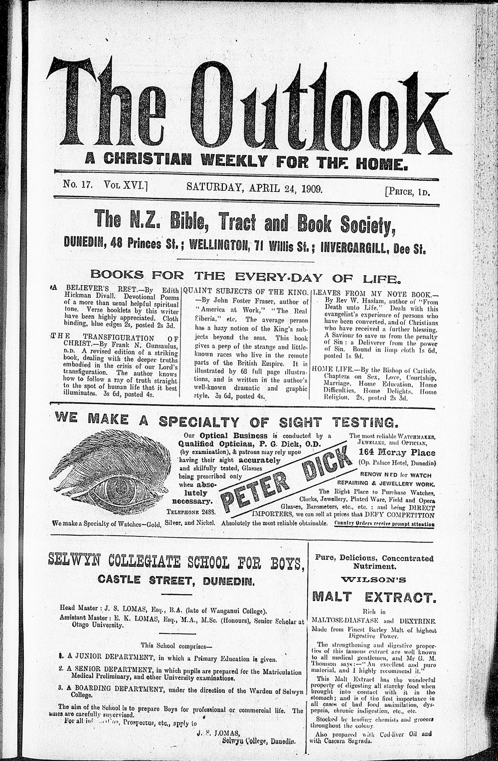 The Outlook: 24th April 1909