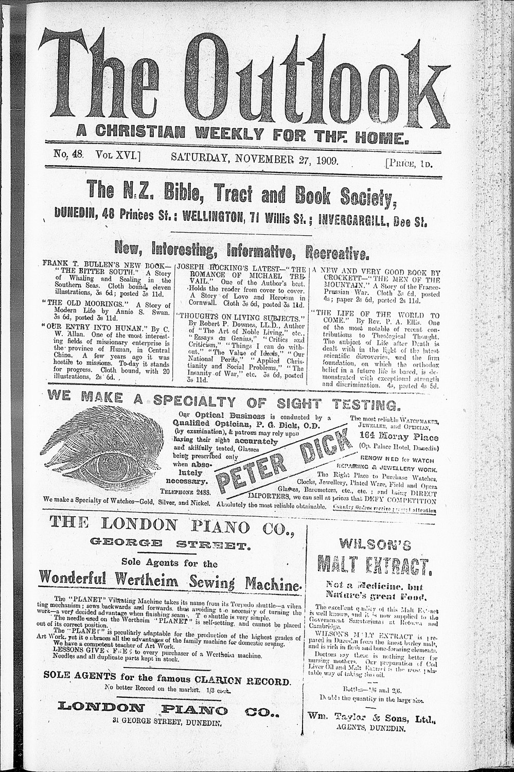 The Outlook: 27th November 1909