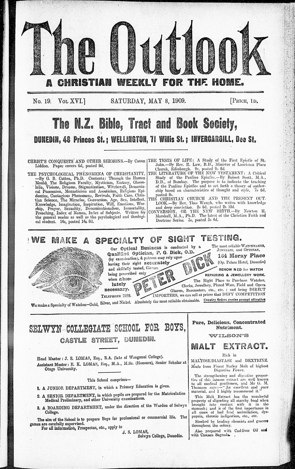 The Outlook: 8th May 1909