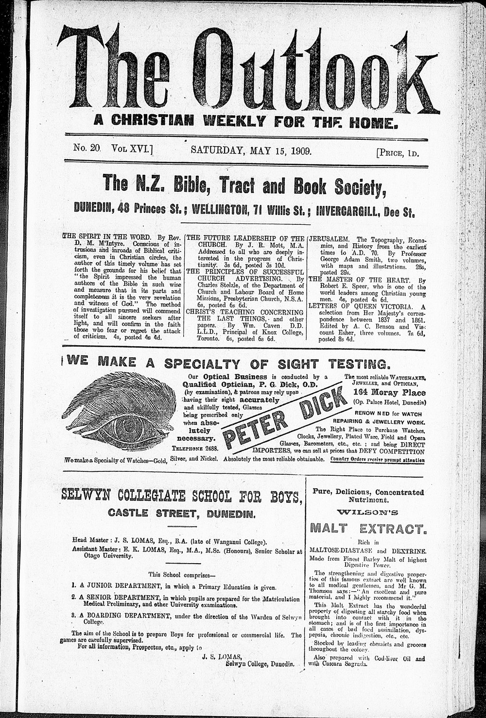The Outlook: 15th May 1909