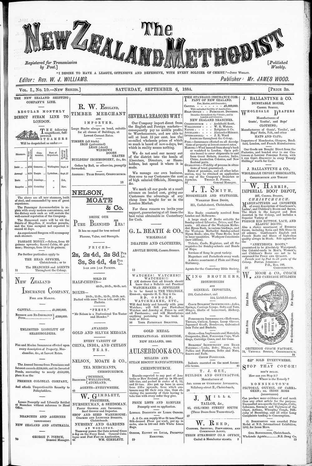 The New Zealand Methodist Times: 6th September 1884