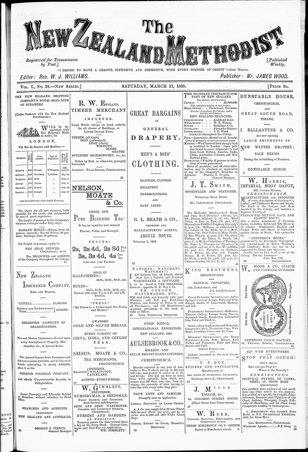 The New Zealand Methodist Times: 21st March 1885