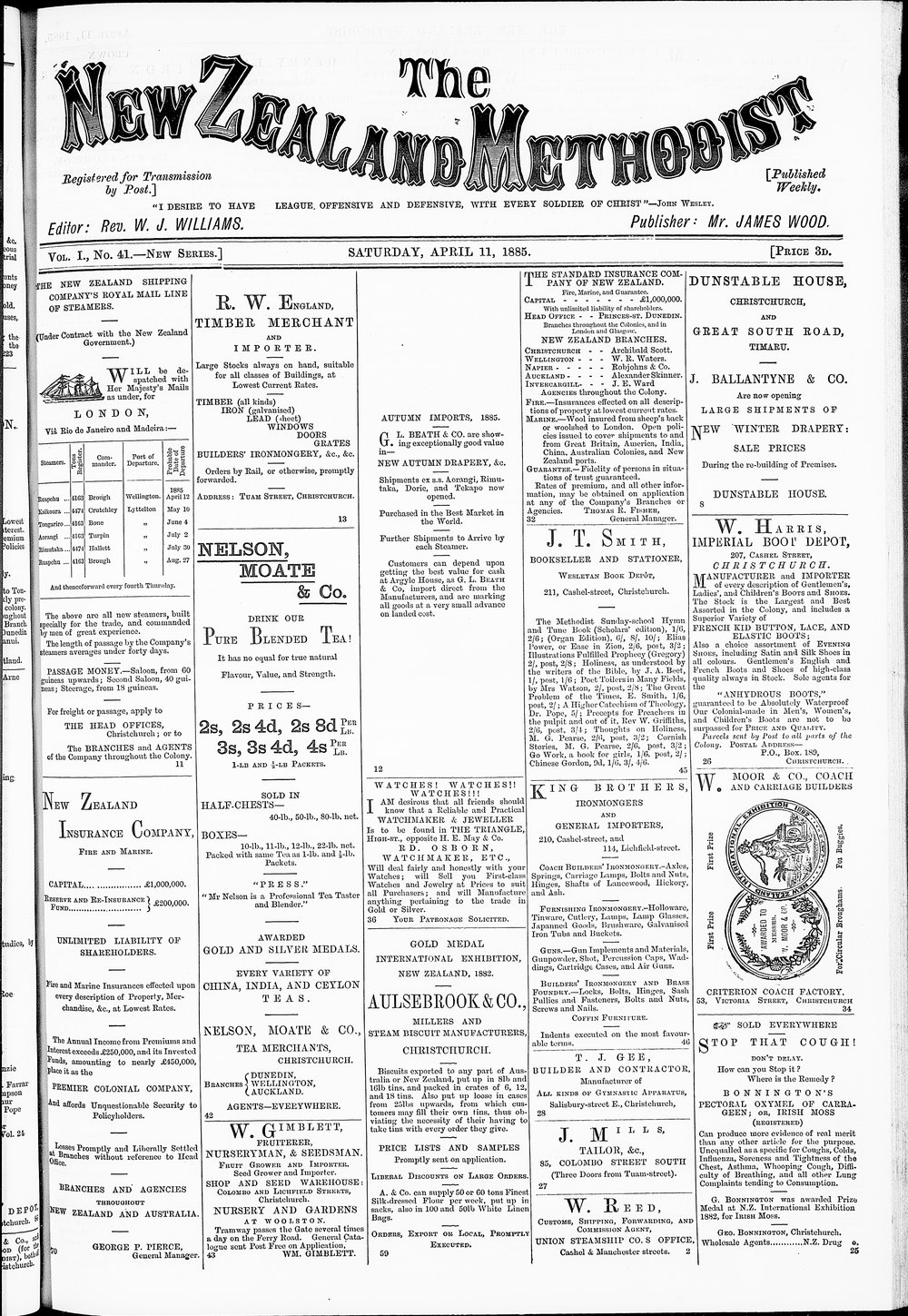 The New Zealand Methodist Times: 11th April 1885