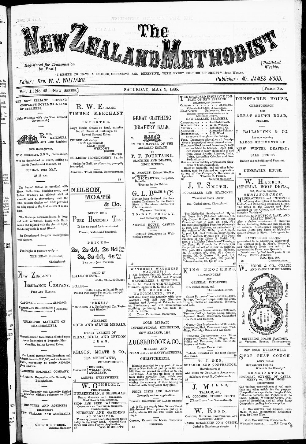 The New Zealand Methodist Times: 9th May 1885